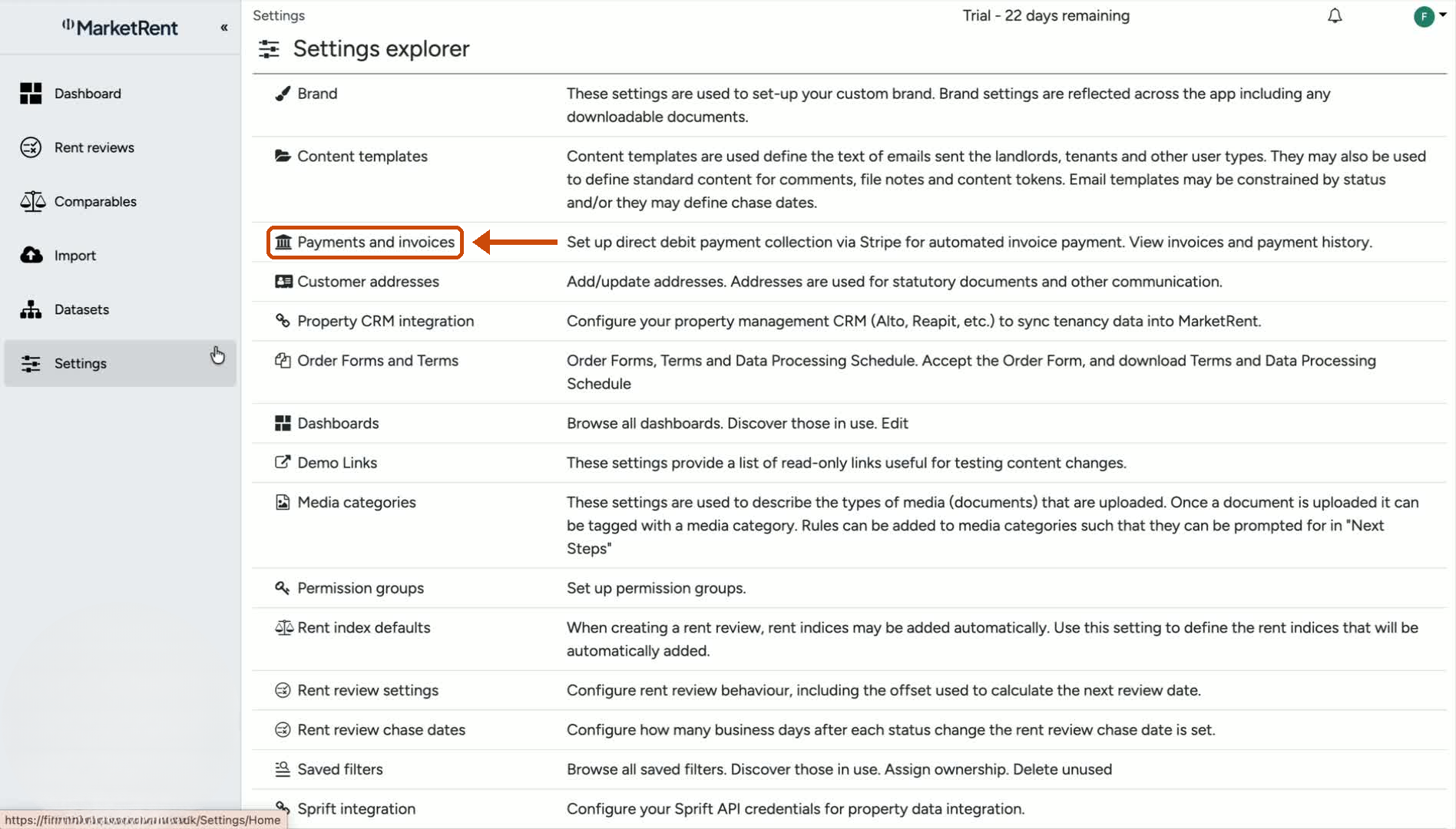 2. Go to Payments and Invoices