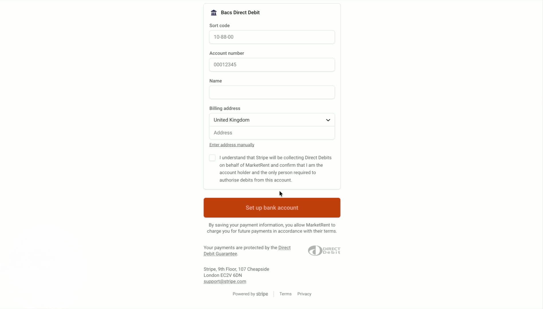 4. Confirm and Set Up the Bank Account