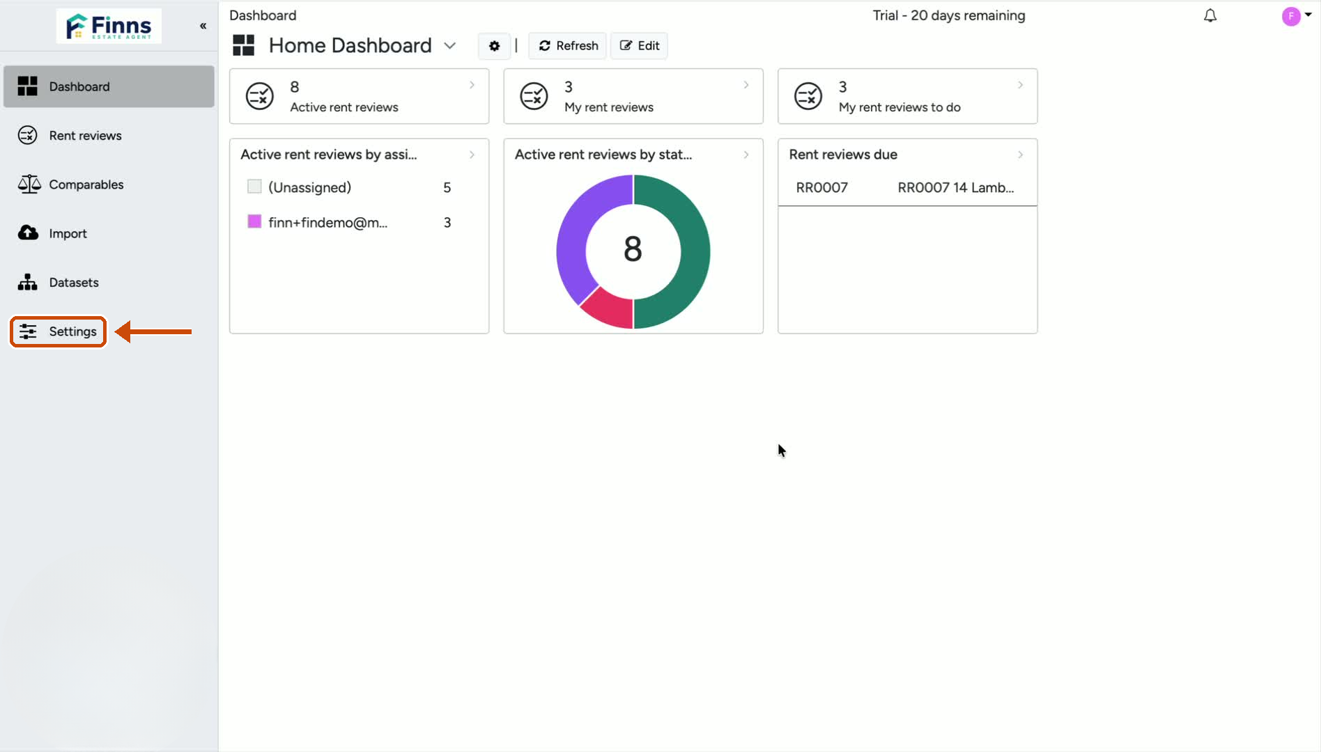 1. Open MarketRent Settings and Find CRM Integration