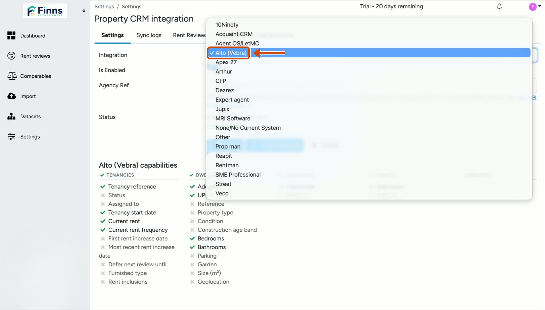 2. Select Your CRM and Enter Your Agency Reference