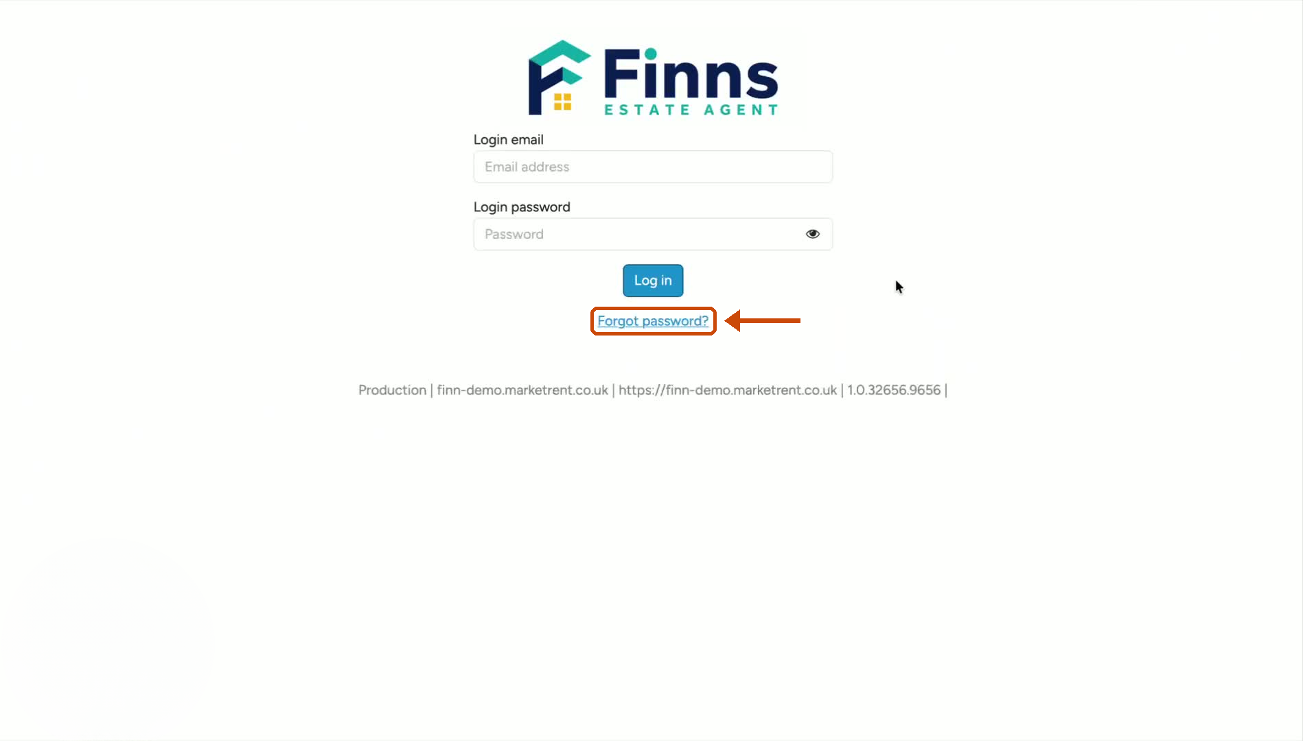 1. Open the login page and select “Forgot password”