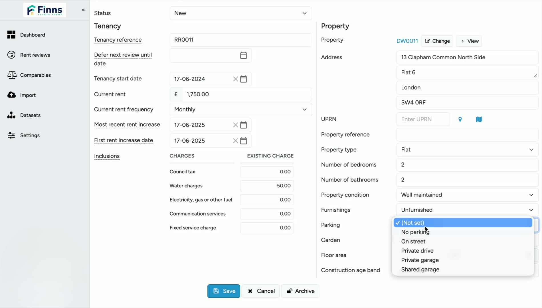 3. Enter size and build information