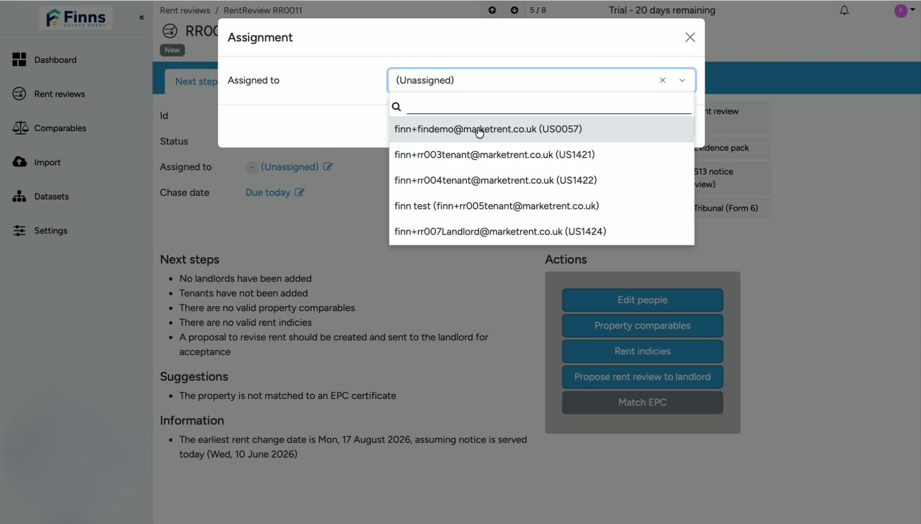 4. Verify the assignment by filtering for that user