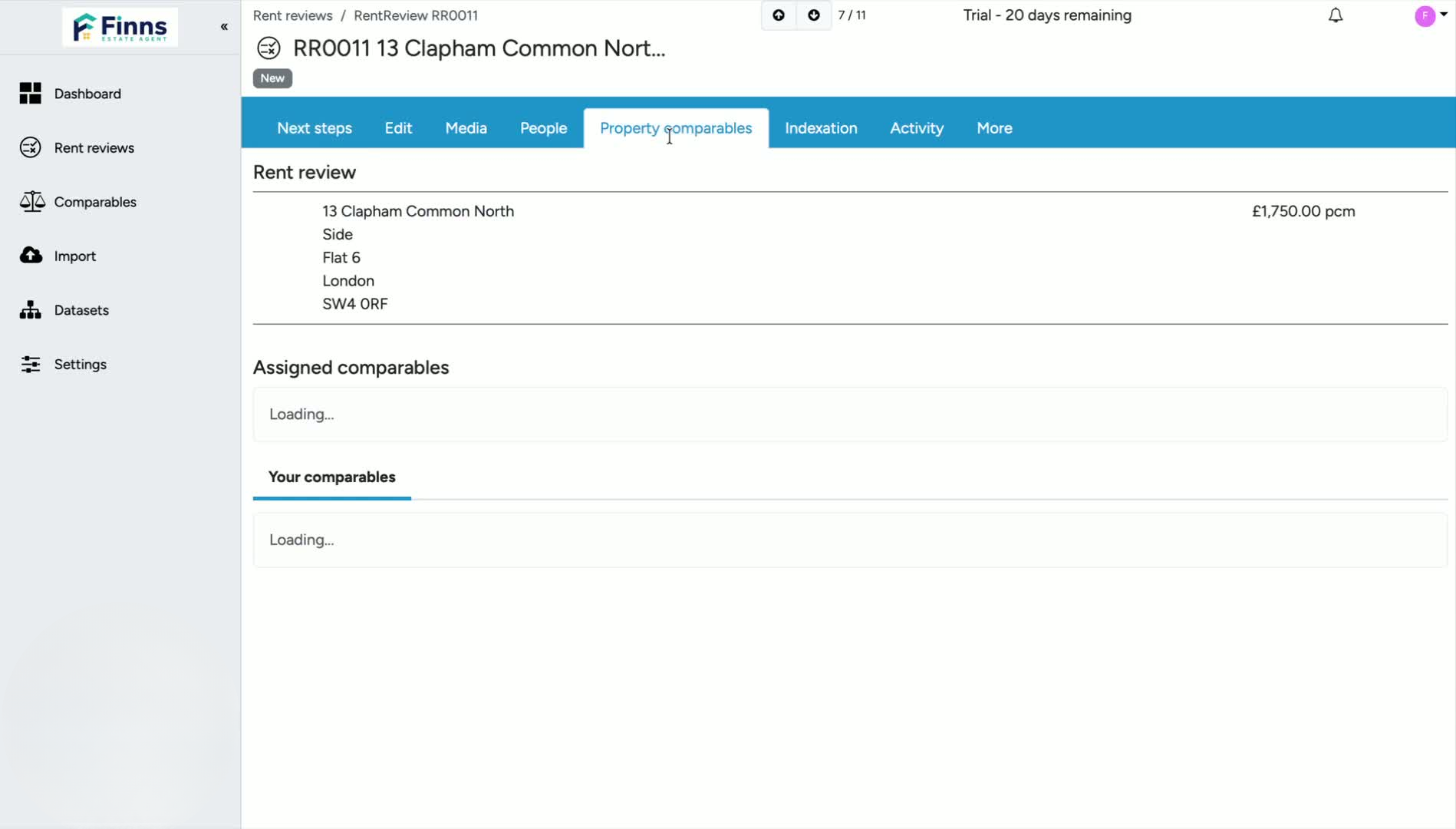 2. Review the property details and existing comparables