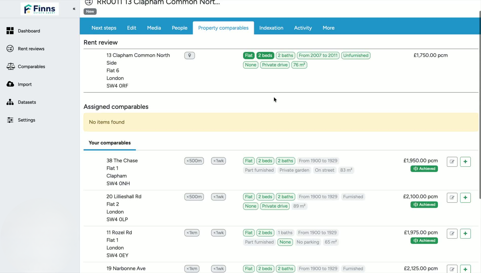 4. Choose the most suitable comparables