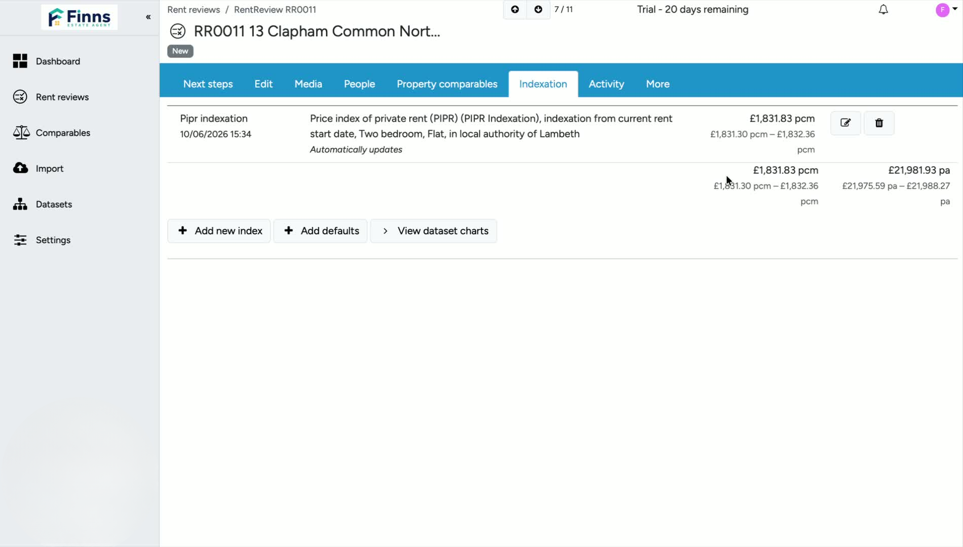 7. Finish the Rent Review Workflow