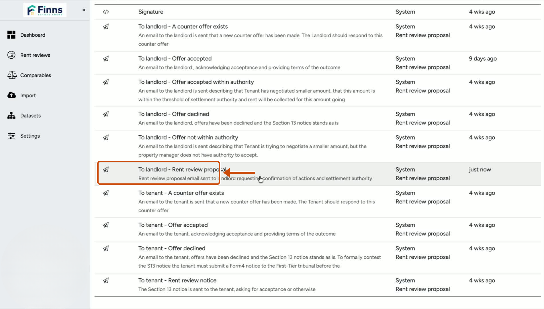 2. Choose the email template you want to customise