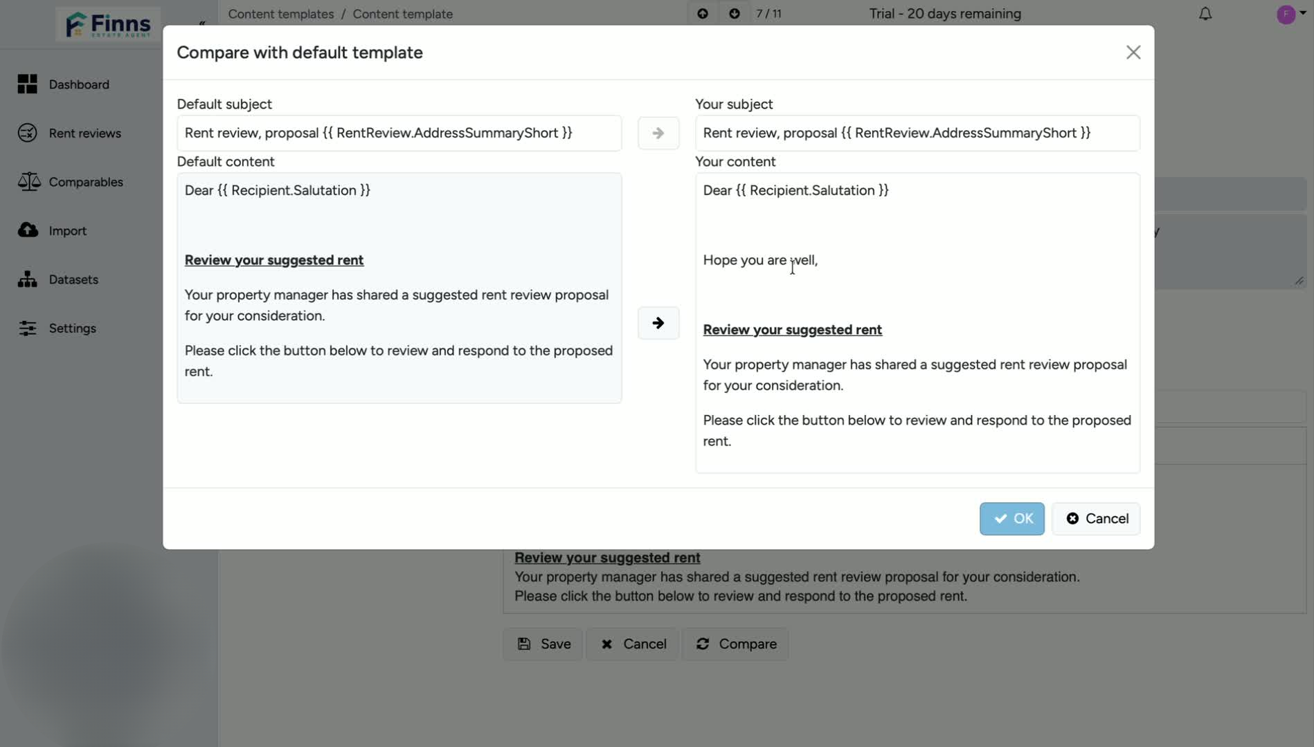 5. Finalise the template