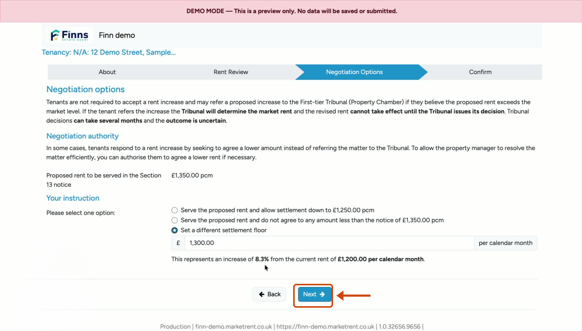 5. Review the summary and submit